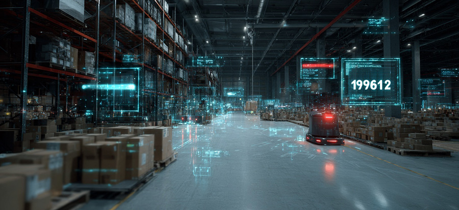 Automatizált raktárcsarnok, önjáró targoncák